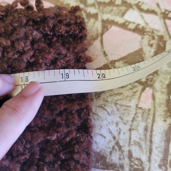 Zara Crotched Knit Fuzzy Crop Top Tan & Brown Womens Size L - Picture 8 of 10